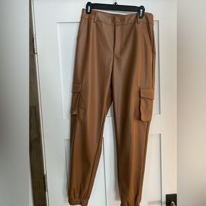 Pleather cargo pants